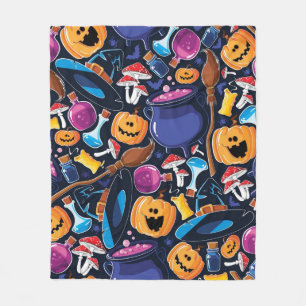 Halloween pattern fleece blanket