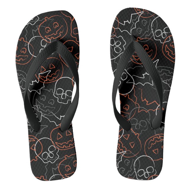 Halloween Pattern Flip Flops (Footbed)