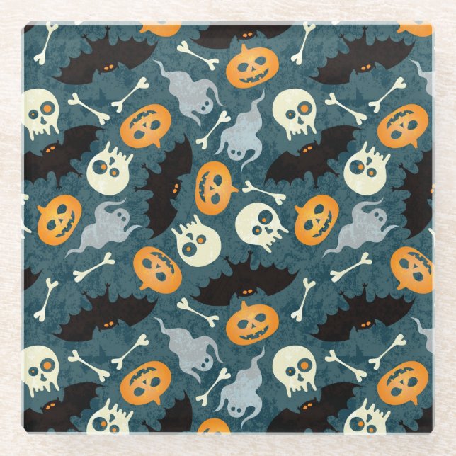 Halloween pattern glass coaster (Front)