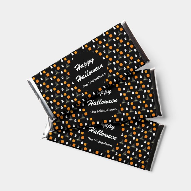 Halloween Pattern Hershey Bar Favors (Front)