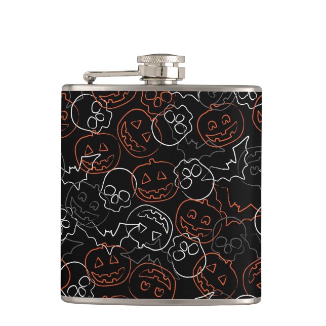 Halloween Pattern Hip Flask (Front)