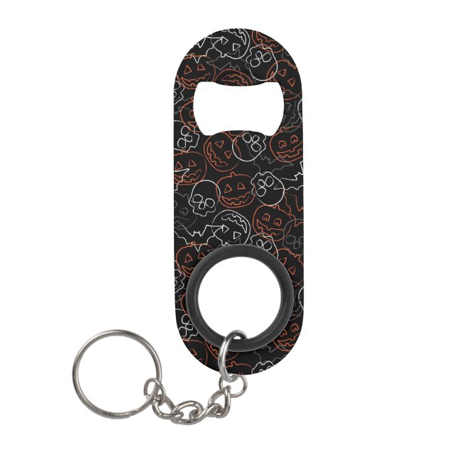 Halloween Pattern Keychain Bottle Opener (Front)