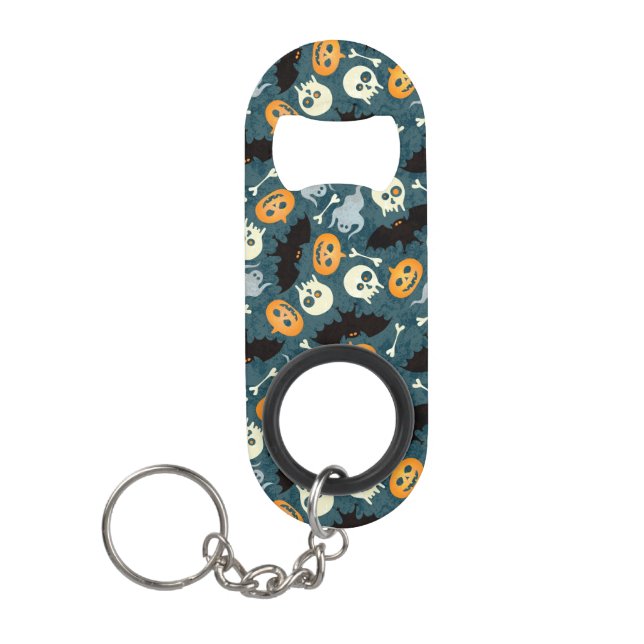 Halloween pattern keychain bottle opener (Front)