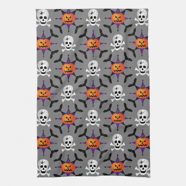 Halloween Pattern Kitchen Towel (Vertical)