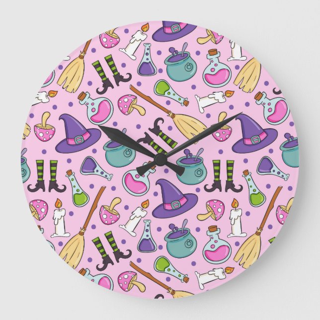 Halloween Pattern Large Clock (Front)