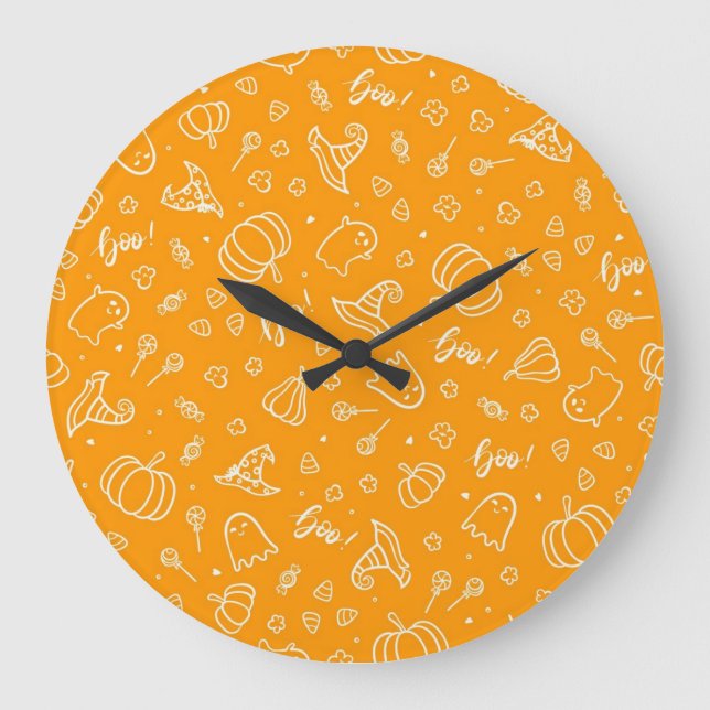 Halloween pattern large clock (Front)