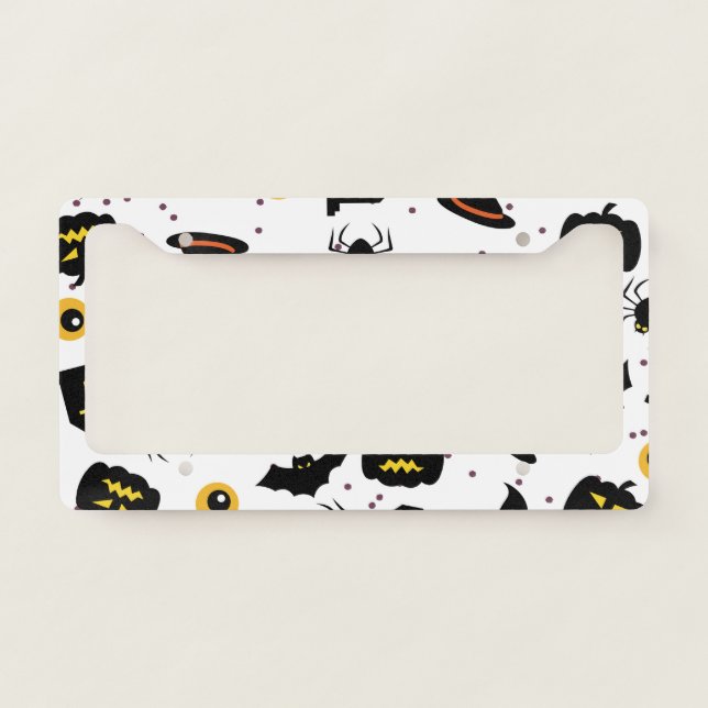 Halloween Pattern License Plate Frame (Front)