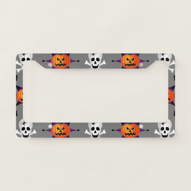 Halloween Pattern License Plate Frame (Front)