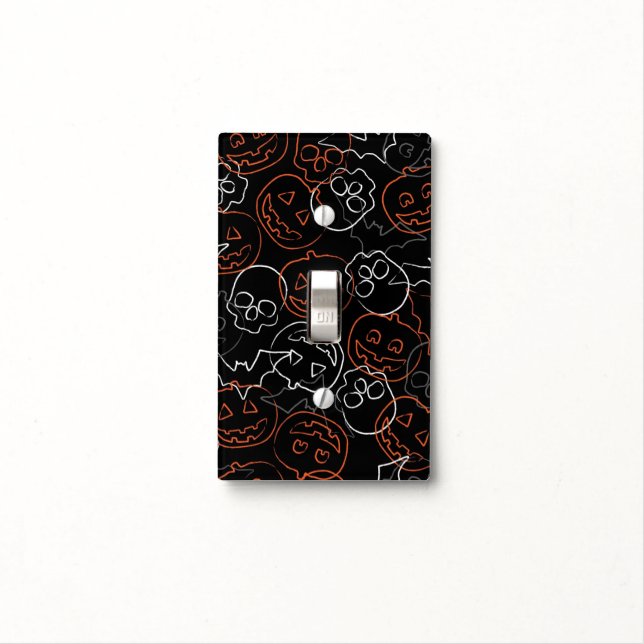 Halloween Pattern Light Switch Cover (In Situ)
