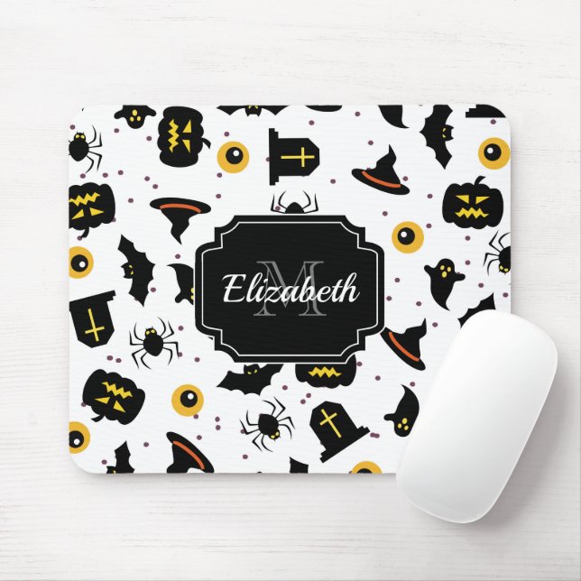 Halloween Pattern Mouse Pad (With Mouse)