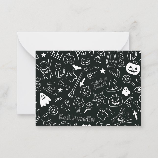 Halloween Pattern Note Card (Front)