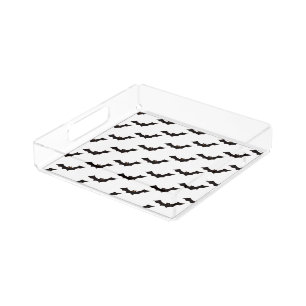 Halloween, Pattern Of Bats, Trick Or Treat, Boo Acrylic Tray