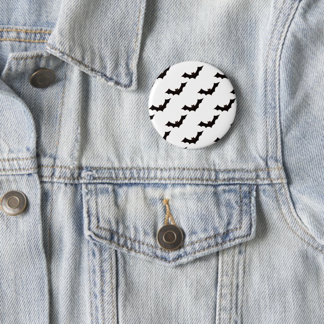 Halloween, Pattern Of Bats, Trick Or Treat, Boo Button (In Situ)