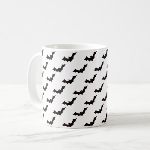 Halloween Pattern Of Bats Trick Or Treat Boo Coffee Mug