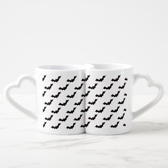 Halloween, Pattern Of Bats, Trick Or Treat, Boo Coffee Mug Set (Front Nesting)