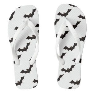 Halloween, Pattern Of Bats, Trick Or Treat, Boo Flip Flops