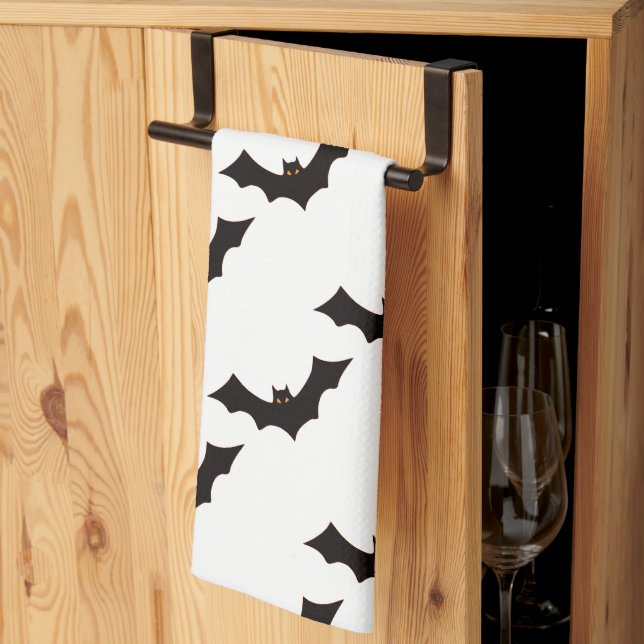 Halloween, Pattern Of Bats, Trick Or Treat, Boo Kitchen Towel (Thirds Fold)