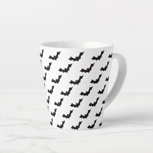 Halloween Pattern Of Bats Trick Or Treat Boo Latte Mug