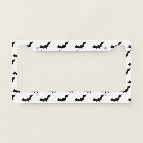 Halloween Pattern Of Bats Trick Or Treat Boo License Plate Frame