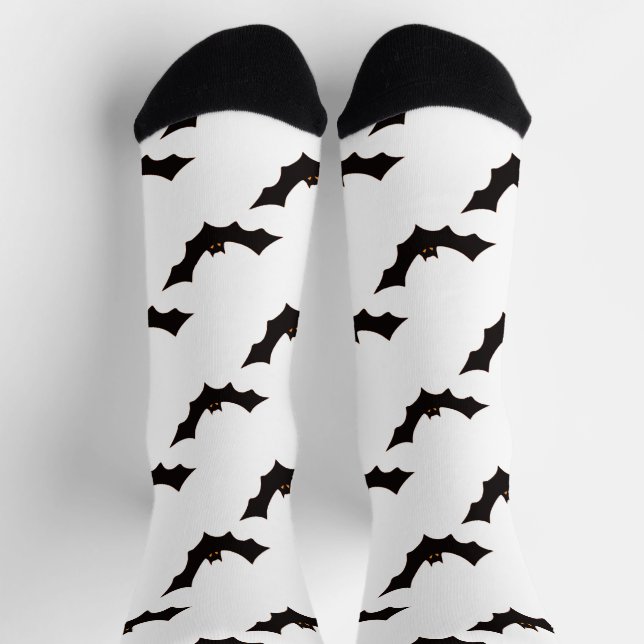 Halloween, Pattern Of Bats, Trick Or Treat, Boo Socks (Top)