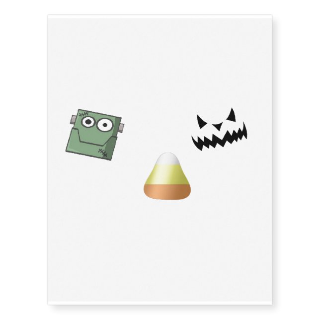 Halloween pattern on temporary tattoos (Front)