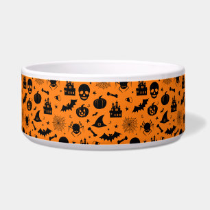 Halloween Pattern Orange and Black Bowl