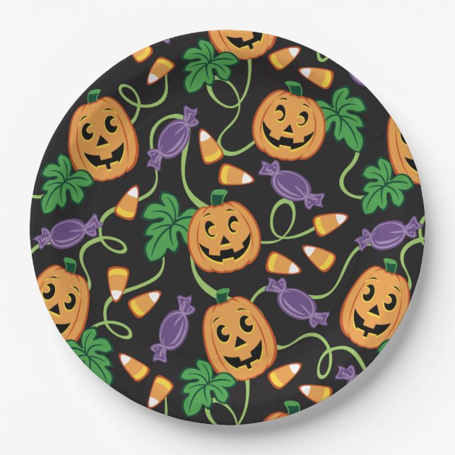 HALLOWEEN PATTERN PAPER PLATES (Front)