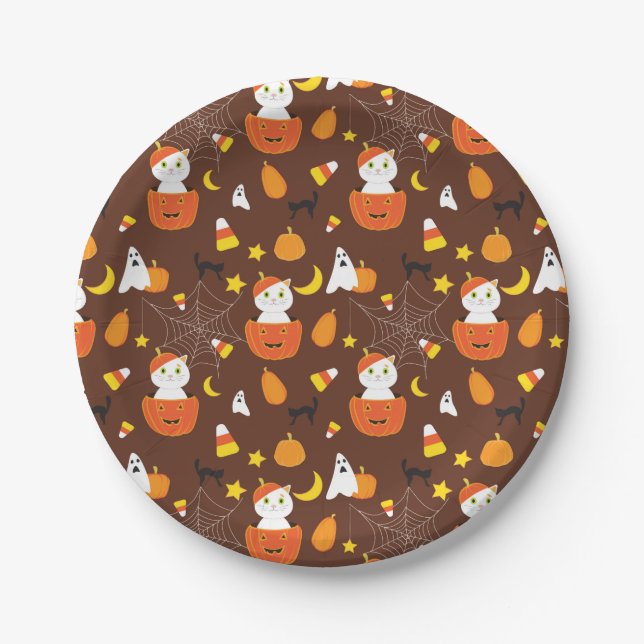 Halloween pattern paper plates (Front)