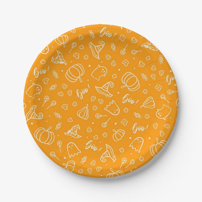 Halloween pattern paper plates (Front)
