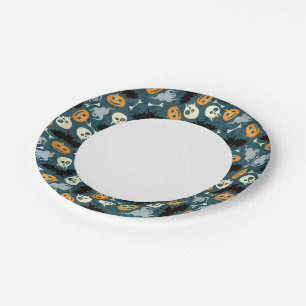 Halloween pattern paper plates