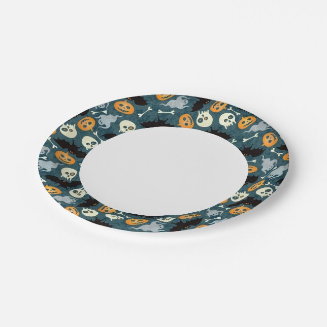 Halloween pattern paper plates (Angled)