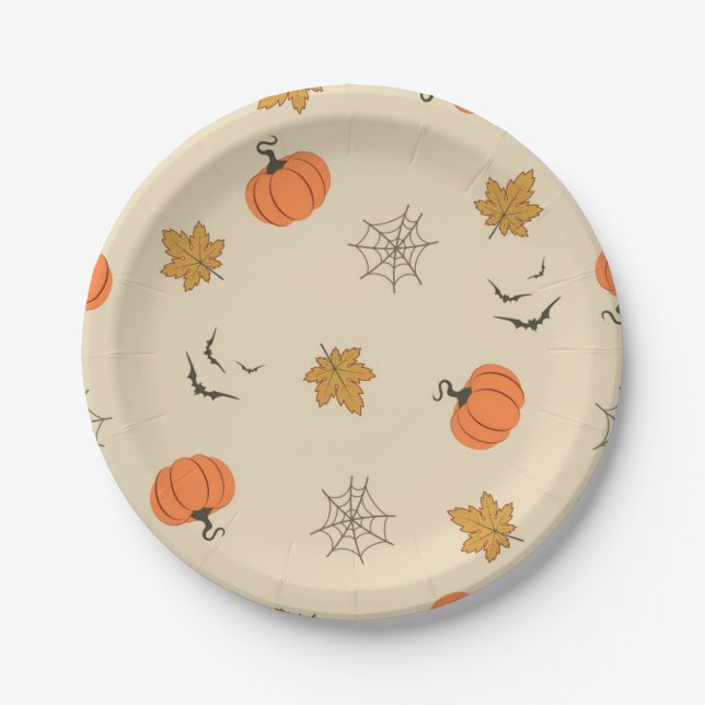 Halloween pattern paper plates (Front)