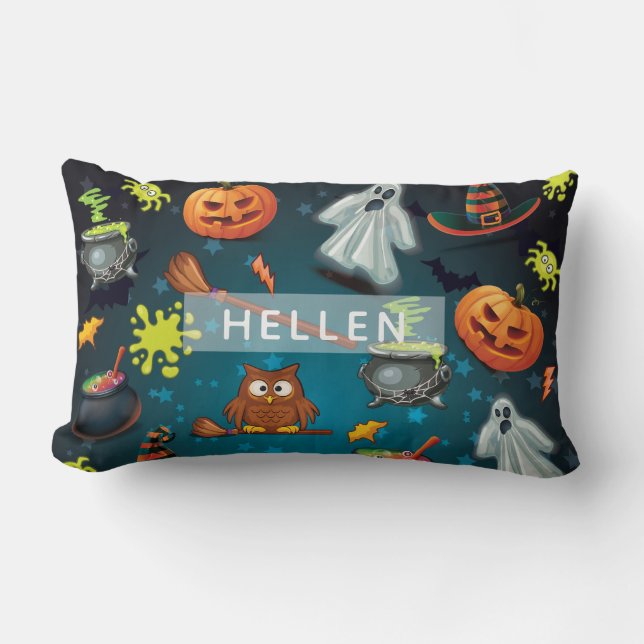 Halloween pattern Personalized Lumbar Pillow (Front)