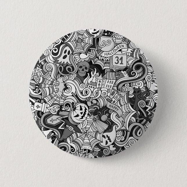 Halloween pattern pinback button (Front)