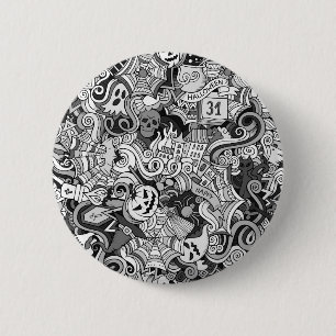 Halloween pattern pinback button
