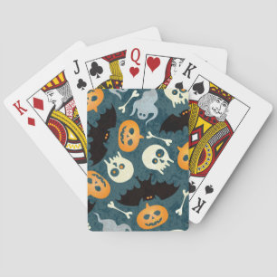 Halloween pattern poker cards