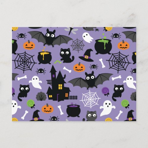 Halloween Pattern Postcard