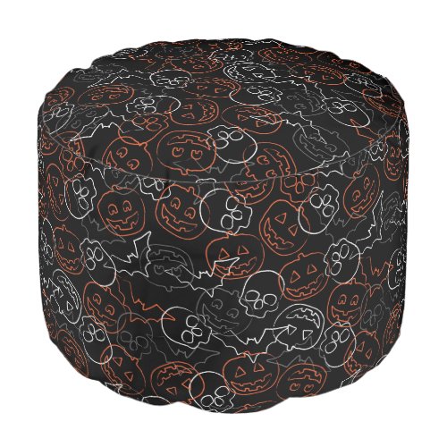 Halloween Pattern Pouf