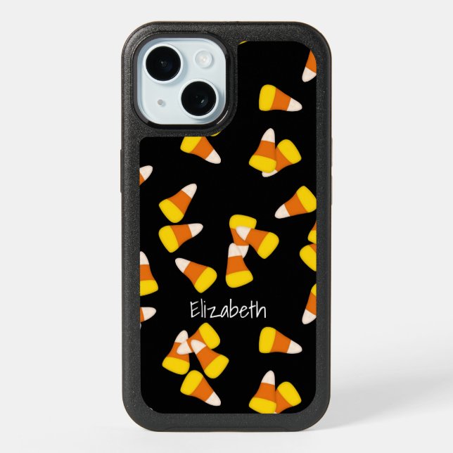 Halloween pattern random candy corn pieces otterbox iPhone case (Back)