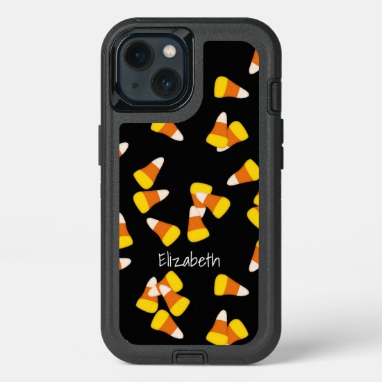 Halloween pattern random candy corn pieces OtterBox defender iPhone case