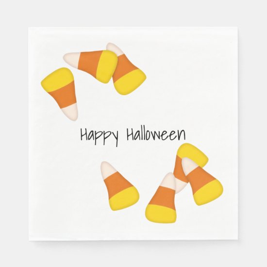 Halloween pattern random candy corn pieces paper napkins