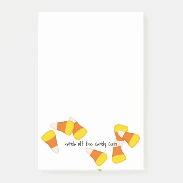 Halloween pattern random candy corn pieces post-it notes (Front)