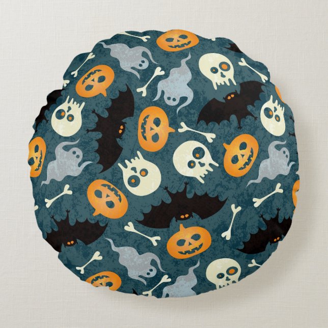 Halloween pattern round pillow (Front)