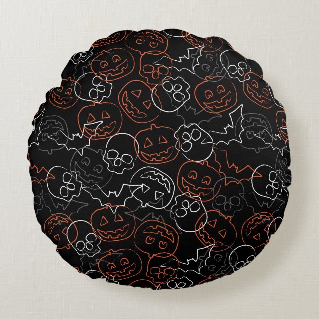 Halloween Pattern Round Pillow (Front)