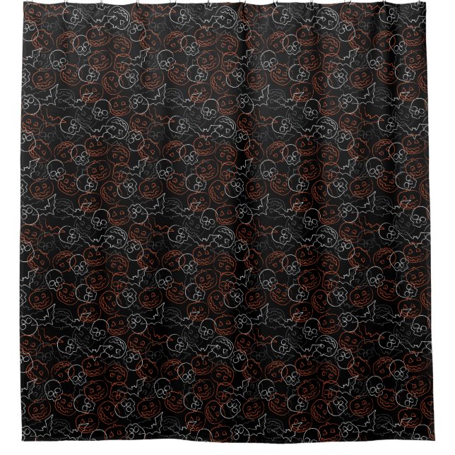 Halloween Pattern Shower Curtain (Front)