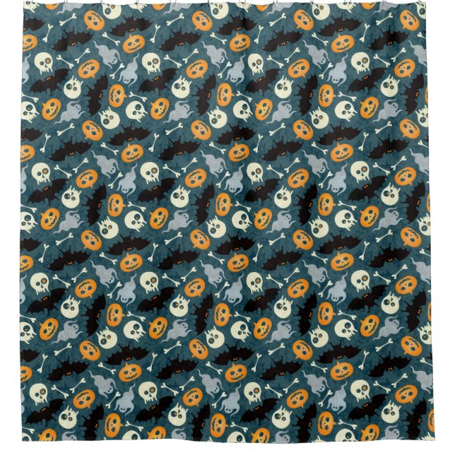 Halloween pattern shower curtain (Front)