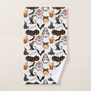 Halloween pattern. Spooky and cute Hand Towel