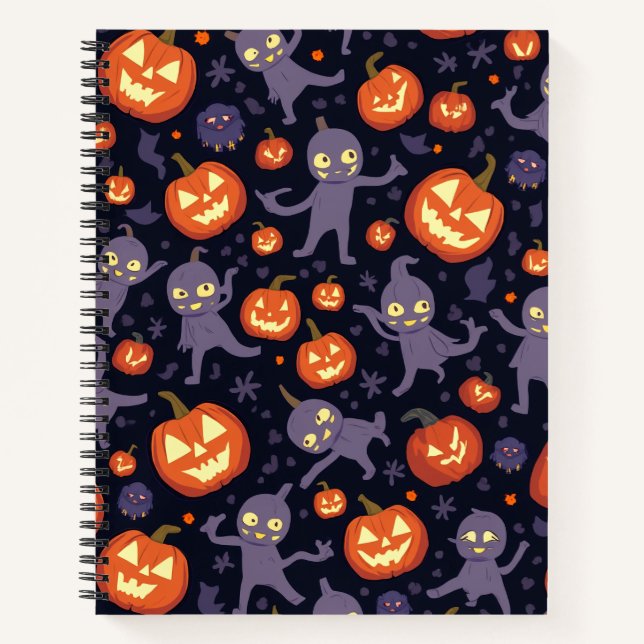 Halloween Pattern Square Note Notebook (Front)