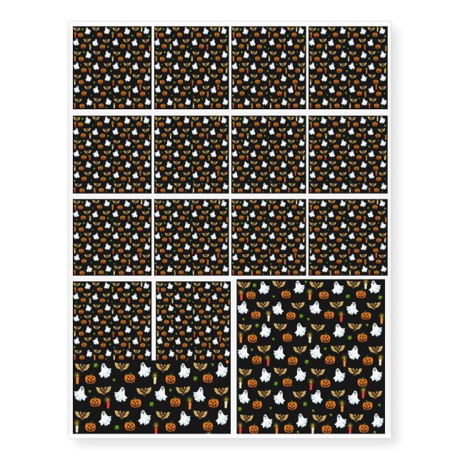 Halloween pattern temporary tattoos (Front)