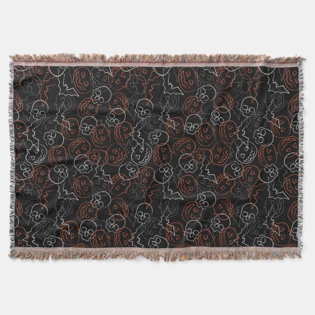 Halloween Pattern Throw Blanket (Front)